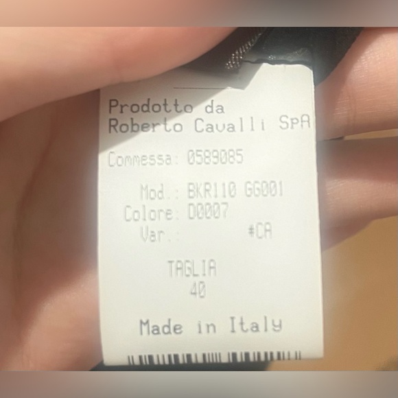 ROBERTO CAVALLI GOWN: open back, sequins, silk, animal print, slit, maxi, formal - Picture 15 of 16